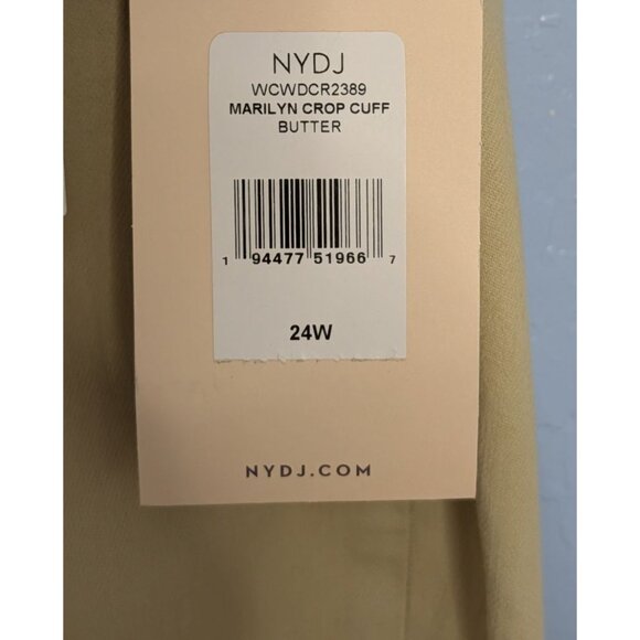 NYDJ Marilyn Crop Cuff Pant Beige 24W Straight Fit Lift Tuck Cool Embrace Denim - Picture 11 of 16